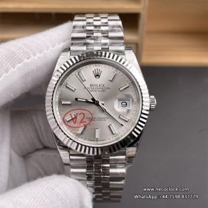 DateJust 41mm 126334 Fluted Bezel Silver Dial Jubilee Bracelet VSF VS3235 V2