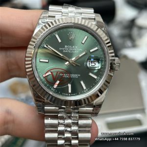 DateJust 41mm 126334 Fluted Bezel Mint Green Dial Jubilee Bracelet VSF VS3235
