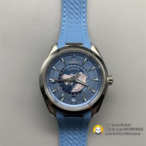 Aqua Terra 150M 43mm Worldtimer Blue Rubber Strap Blue Dial VSF A8938