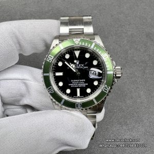 Submariner 40mm 16610LV 904L Green Bezel Black Dial Rehaut SS Bracelet RAF A3135