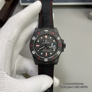 DIW Submariner 40mm Forged Carbon Red Element Black Dial Black Nylon Strap VSF VS3135