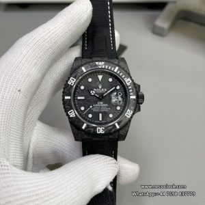 DIW Submariner 40mm Forged Carbon White Element Black Dial Black Nylon Strap VSF VS3135