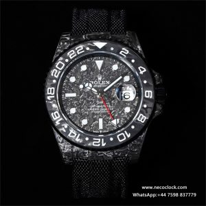 VSF VR3186 DIW GMT-Master II   Carbon White Bezel Black Dial  Black Nylon Strap