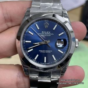 DateJust 41mm 126300 Smooth Bezel Blue Dial Oyster Bracelet VSF VS3235