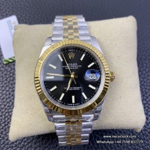 DateJust 41mm Fluted Bezel Black Dial YG/SS Jubilee Bracelet VSF VS3235