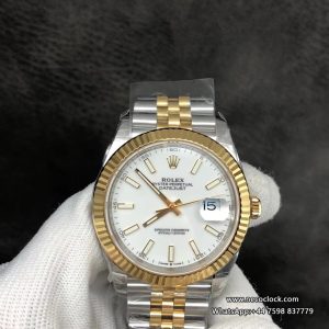 DateJust 41mm Fluted Bezel White Dial YG/SS Jubilee Bracelet VSF VS3235