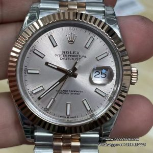 DateJust 41mm Fluted Bezel Silver Dial RG/SS Jubilee Bracelet VSF VS3235