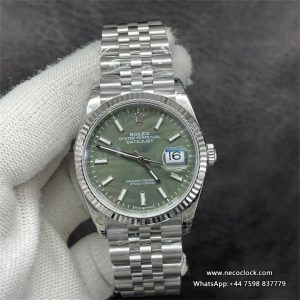 DateJust 36mm Fluted Bezel Green Palm Dial Jubilee Bracelet VSF VS3235