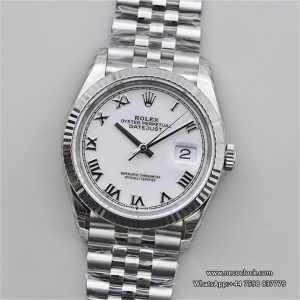 DateJust 36mm Fluted Bezel White Dial Roma Marker Jubilee Bracelet VSF VS3235