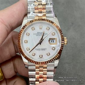 DateJust 36mm Fluted Bezel Mop Dial Diamond Marker YG/SS Jubilee Bracelet GMF VR3235