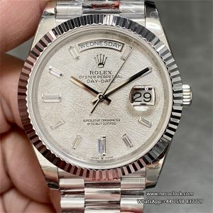 DayDate 40MM White Meteorite Dial President Bracelet GMF A2836 Tungsten