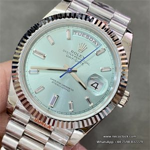 DayDate 40MM Ice Blue Dial Diamond Marker President Bracelet GMF A2836 Tungsten