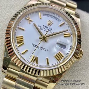 DayDate 40MM YG White Dial Roma Marker YG President Bracelet GMF A2836