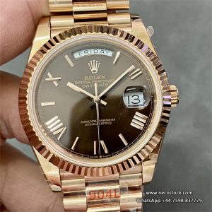 DayDate 40MM RG Brown Dial Roma Marker RG President Bracelet GMF A3255