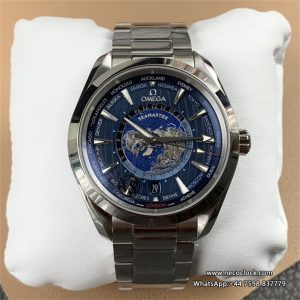 Seamaster 43mm AQUA TERRA 150M Worldtimer Blue Dial SS Bracelet VSF A8938