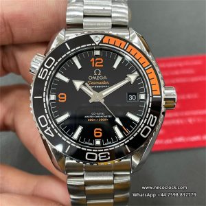Planet Ocean 600M 43.5mm 1/4 Orange Black Dial SS Bracelet VSF A8900