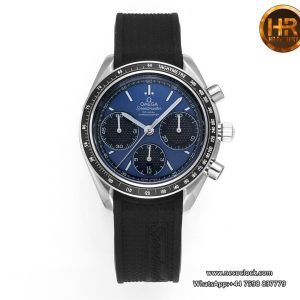 Speedmaster 40mm Racing Master Blue/Black Dial Black Rubber Strap HRF A7750
