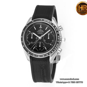 Speedmaster 40mm Racing Master Black Dial Black Rubber Strap HRF A7750