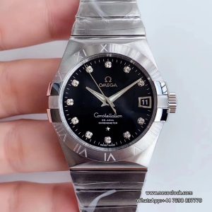 Constellation 38mm Black Dial Diamond Marker SS Bracelet VSF A8500