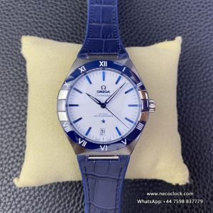 Constellation 41mm Ceramic White Dial Blue Rubber Strap VSF A8900
