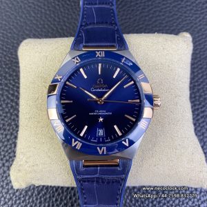 Constellation 41mm RG/SS Ceramic Blue Dial Blue Rubber Strap VSF A8900