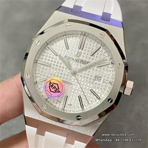 AP Royal Oak 41mm 15400 White Dial White Rubber Strap APSF A3120
