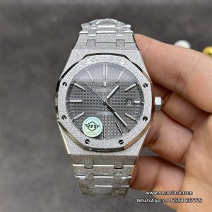 AP Royal Oak 41mm 15400 Frosted Gold Grey Dial SS Bracelet APSF A3120