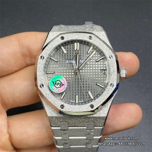 AP Royal Oak 41mm 15500 Frosted Gold Grey Dial SS Bracelet APSF A4302