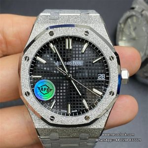 AP Royal Oak 41mm 15500 Frosted Gold Black Dial SS Bracelet APSF A4302