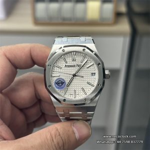 Royal Oak 15510 SS/SS White/Stk APSF A4302 Super Clone
