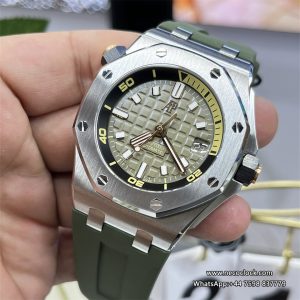 AP Royal Oak Offshore 42mm 15720 Green Dial Green Rubber Strap ZF SA4308