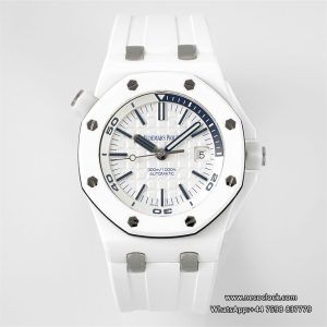 AP Royal Oak Offshore 42mm 15707 Ceramic Bezel White Dial White Rubber Strap APSF SA3120