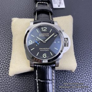 PAM1312 44mm Luminor Black Dial Black Leather Strap VSF P9000