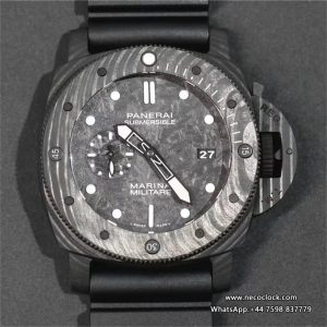 PAM979 47mm Submersible Carbon Black Dial Black Rubber Strap VSF P9010