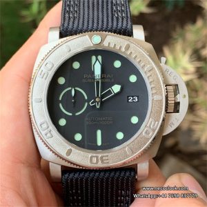 PAM984 47mm Submersible Titanium Black Dial Black Nylon Strap VSF P9000