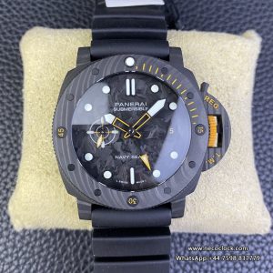 PAM1324 44mm Submersible GMT Carbon Blue Dial Black Rubber Strap VSF P9000