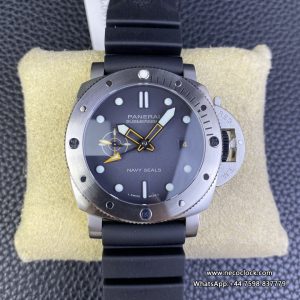 PAM1323 44mm Submersible GMT Gradient Grey Dial Black Rubber Strap VSF P9000