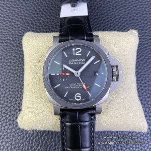 PAM1096 42mm Luminor GMT Titanium Black Dial Black Leather Strap VSF P9010