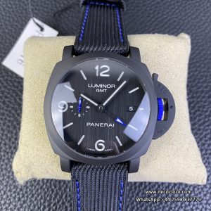PAM1176 44mm Luminor GMT Bucherer Blue Black Dial Black Nylon Strap VSF P9010