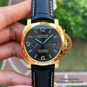 PAM115 44mm Luminor YG Grey Dial Black Leather Strap VSF P9010