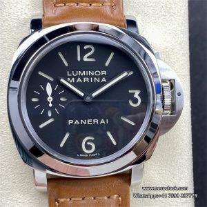PAM111 44mm Luminor Black Dial Brown Leather Strap HWF 6497