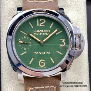 PAM911 44mm Luminor Green Dial Brown Leather Strap HWF 6497