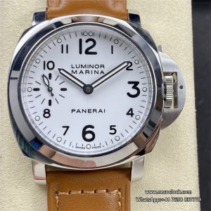 PAM113 44mm Luminor White Dial Brown Leather Strap HWF 6497