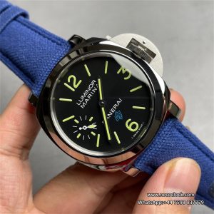 PAM777 44mm Luminor Black Dial Blue Nylon Strap HWF 6497