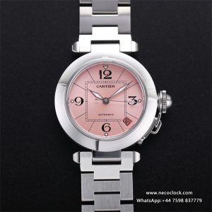 Pasha De Cartier 35mm Ladies Pink Dial SS Bracelet TWCF A2892