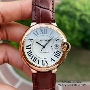 Ballon Bleu De Cartier 42mm RG White Dial Brown Leather Strap AF A2824