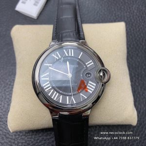 Ballon Bleu De Cartier 42mm Black Dial Black Leather Strap AF A2824