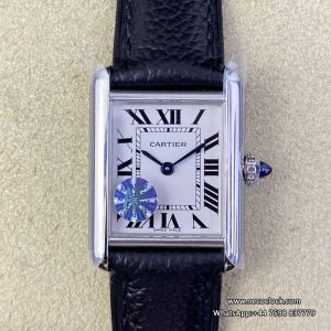 Tank Must 29.5x22mm White Dial Black Leather Strap AF Swiss Quartz