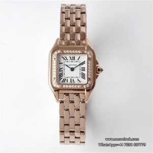 PANTHRE 22mm Ladies RG Diamond Bezel White Dial RG Bracelet BVF Swiss Quartz