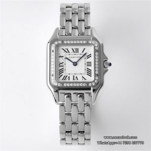 PANTHRE 27mm Ladies Diamond Bezel White Dial SS Bracelet BVF Swiss Quartz